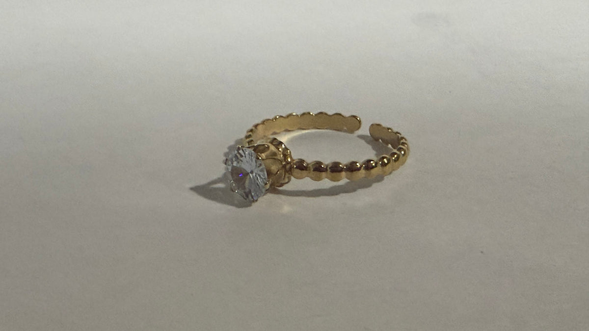 Single Stone Diamond Cut Ring