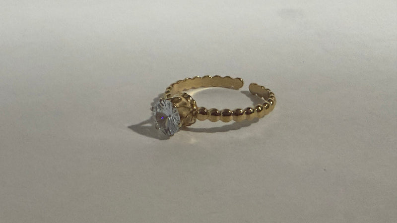 Single Stone Diamond Cut Ring