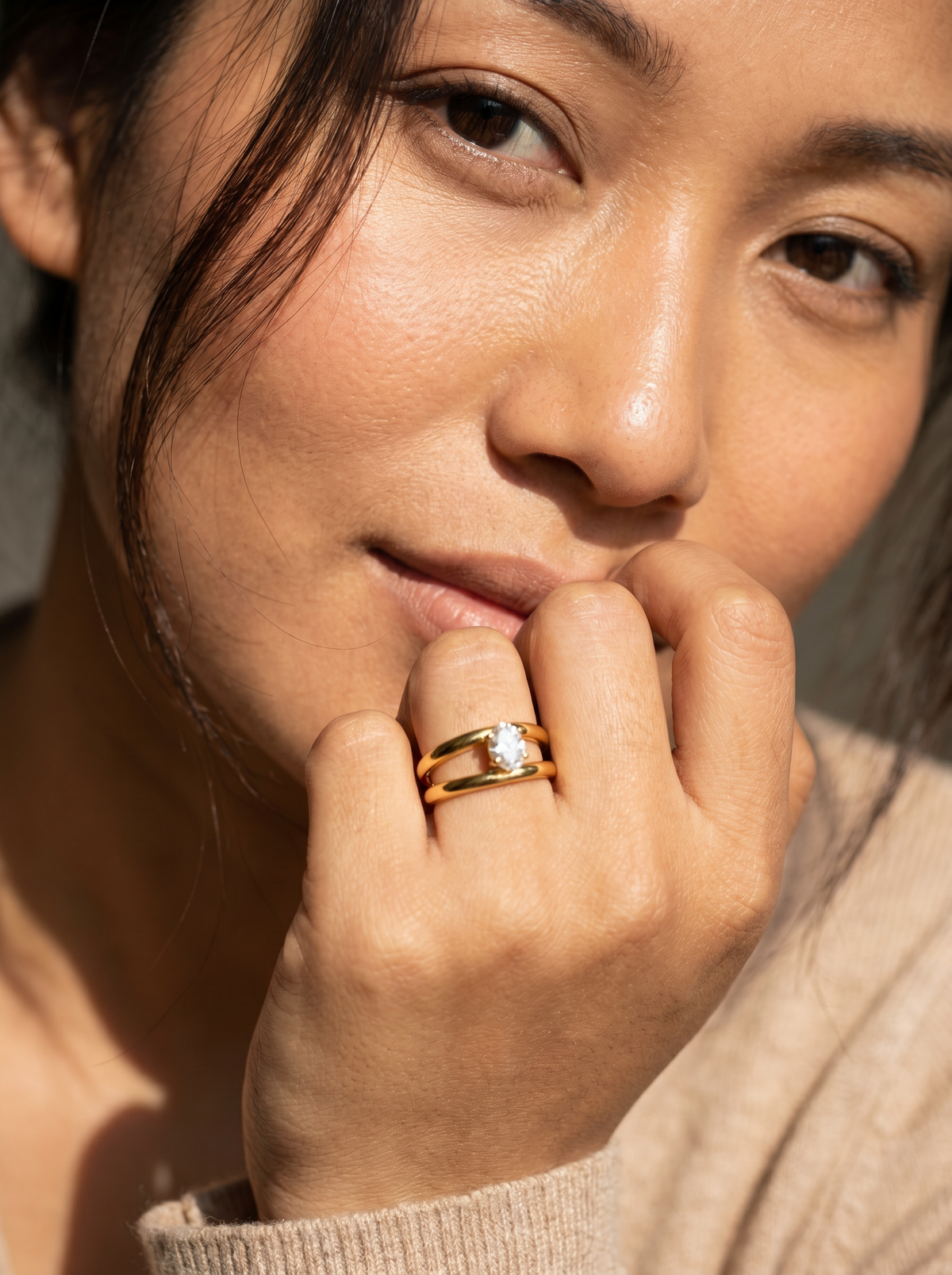 Single Stone Adjustable Ring
