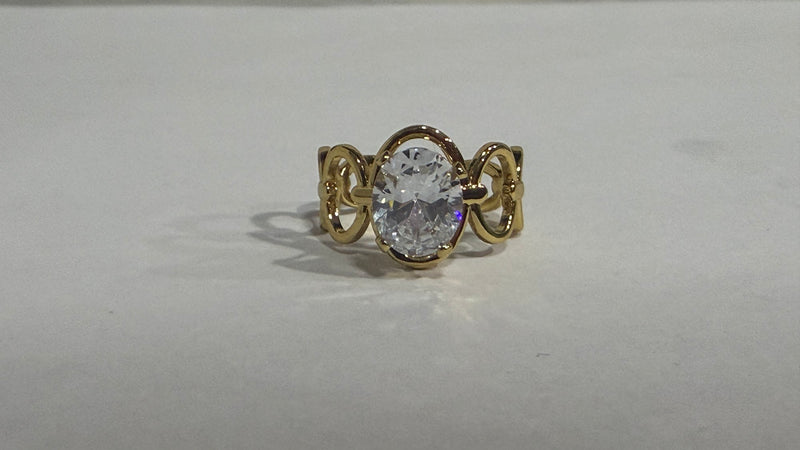 Single Stone Diamond Cut Ring with Oval Design