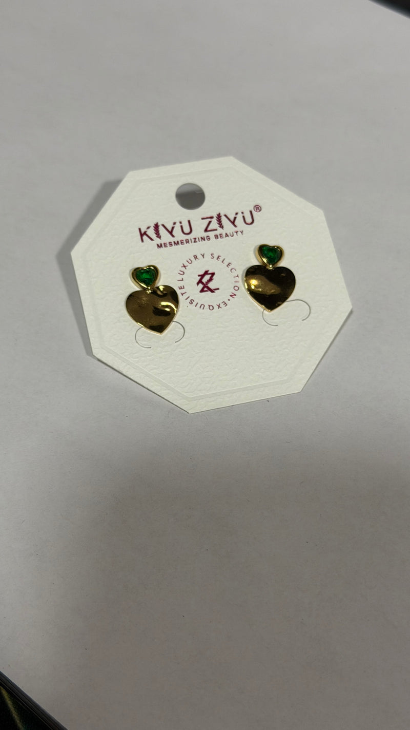 Heart Droplet with Emerald Stone