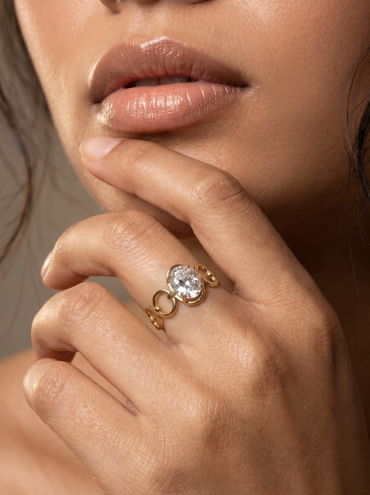 Single Stone Diamond Cut Ring with Oval Design