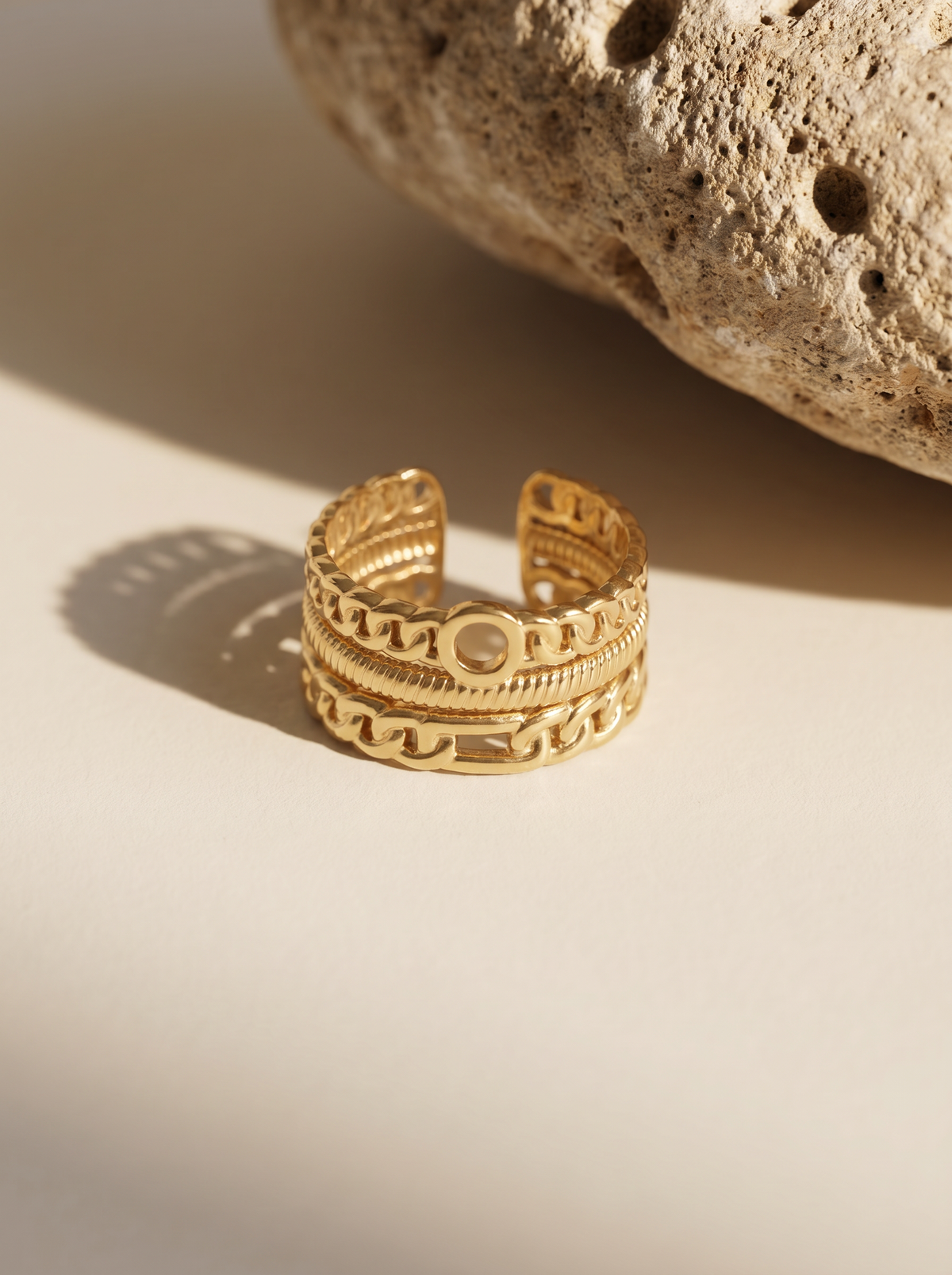 Egyptian Style Gold Stacked Ring