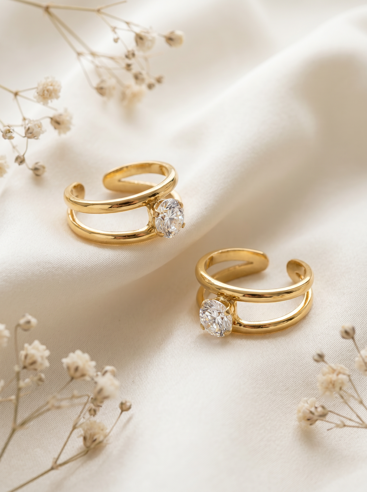 Single Stone Adjustable Ring