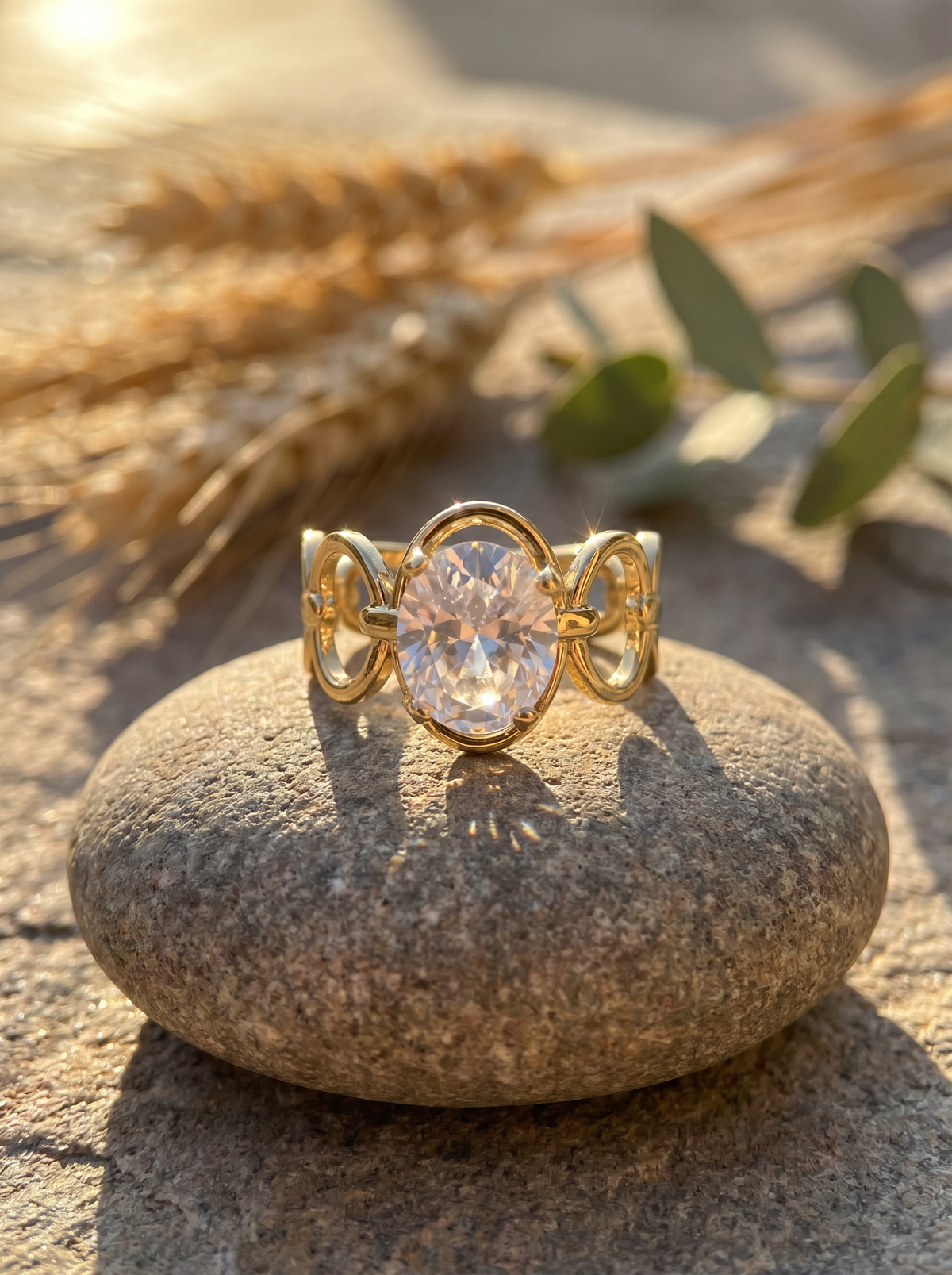Single Stone Diamond Cut Ring with Oval Design